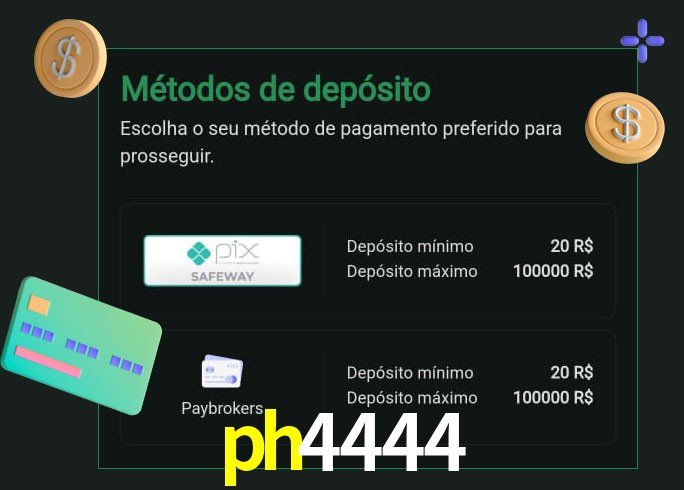 O cassino ph4444 oferece uma grande variedade de métodos de pagamento